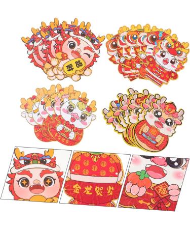 TEHAUX 24pcs Spring Festival Red Packet Luck Money Bag Spring Festival Red Envelope Lucky Money Packet 2024 New Year Hong Bao Red Envelopes Chinese Lai Si Feng Coated Paper Christmas - Buy Online on GoSupps.com