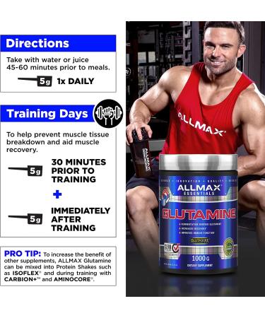 ALLMAX Nutrition 100% Pure Micronized Glutamine 400g - Boost Recovery & Muscle Health - Buy Online on GoSupps.com