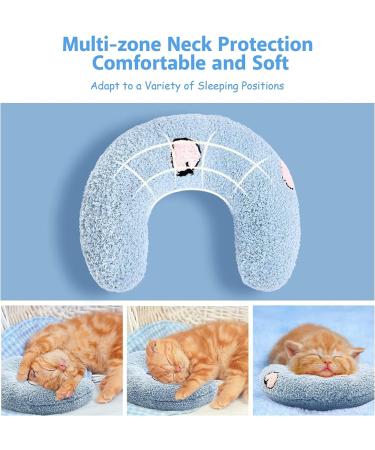 Buy Jognee Pillows for Cats | Soft Fluffy Cat Mint Toys | U-Shaped Plush Pillows for Sleep & Play (Blue) - Buy Online on GoSupps.com