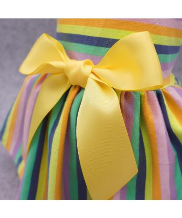 Fitwarm 100% Cotton Dog Dress | Colorful Rainbow Green | Medium Size - Buy Online on GoSupps.com