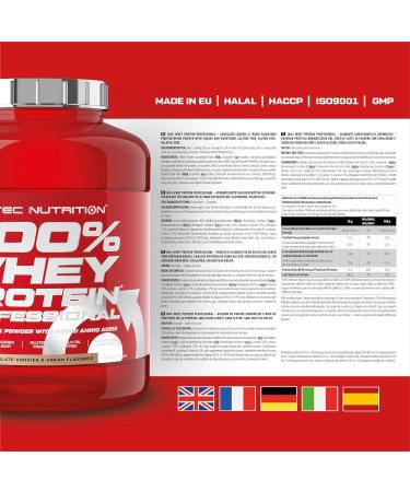 Buy Scitec Nutrition 100% Whey Protein Professional 2.35kg - Gluten-Free Palm Oil-Free with Amino Acids & Enzymes - Delicious Chocolate Cookies & Cream Flavor | International Shipping Available - Buy Online on GoSupps.com