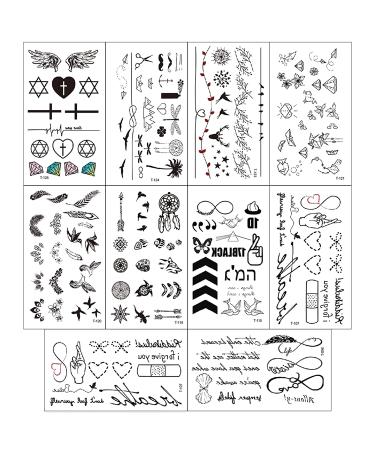 Konsait 30 Sheets Black Tiny Waterproof Temporary Tattoos for Women Men Kids - Fake Body Art Sticker Set - Buy Online on GoSupps.com