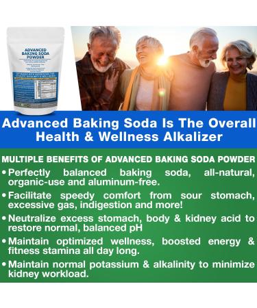 Advanced Baking Soda Powder: Organic Use Aluminum Free Baking Soda w/Superfoods to Support Kidneys Stomach Acid Alkalinity Immune Antacid Health & Wellness Organic Use - Buy Online on GoSupps.com