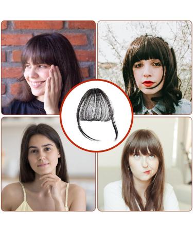 Clip In Bang Hair Extensions Bangs Fake Bang Hairpieces Natural Easy To Use Soft Hair Extensions Bangs For Women And Girls Natural black - with sideburns - Buy Online on GoSupps.com