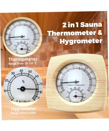 2-in-1 Wooden Sauna Thermometer & Hygrometer | Indoor Humidity & Temperature Measurement | 5x5 Inches Sauna Room Accessory - Buy Online on GoSupps.com
