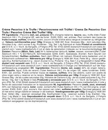 Pecorino Cream with Summer Truffle 180g - Gourmet Italian Spread | International Shipping Available - Buy Online on GoSupps.com