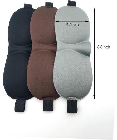 AONTON 3D Contour Sleeping Eye Mask 3 Pack - Adjustable Strap Sleep Mask for Men and Women - Gray/Brown/Black - Buy Online on GoSupps.com