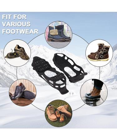 Ice Cleats for Shoes and Boots - 24 Steel Ice Snow Grippers with Adjustable Straps - Anti Slip Crampons for Men, Women, and Kids - Medium Size - Walk Traction Cleats for Walking on Snow and Ice - Buy Online on GoSupps.com