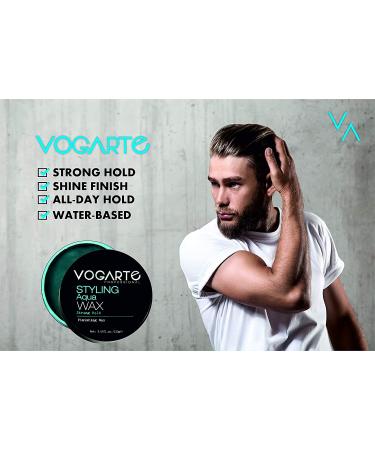 VOGARTE Hair Styling Aqua Wax for Men - Strong Hold & Shiny Finish - 3.52 oz - Buy Online on GoSupps.com