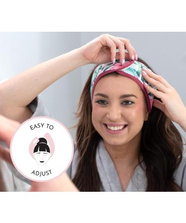 S&T INC. Teal Floral Makeup Spa Headband 2 Pack - 23.5 x 3.25 | Face and Makeup Headband for Washing Face - Buy Online on GoSupps.com