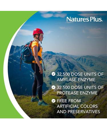 UltraZyme Digestive Enzyme Supplement - 90 Tablets | NaturesPlus Maximum Strength Formula with Ox Bile, Pancreatin, Betaine HCl, Bromelain, Lactase, and Probiotic Complex - Buy Online on GoSupps.com