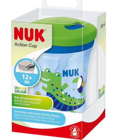 NUK Action Cup Toddler 12+ Months | Chameleon Effect | Leak-Proof Straw Cup | BPA-Free | Crocodile Green 230ml - Buy Online on GoSupps.com