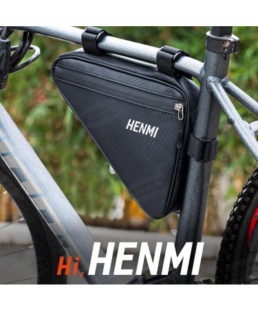 Henmi Waterproof Bicycle Frame Bag - Triangular Pocket for Phone Keys Snacks & Tools - Ideal for City Trekking & MTB Bikes - Buy Online on GoSupps.com