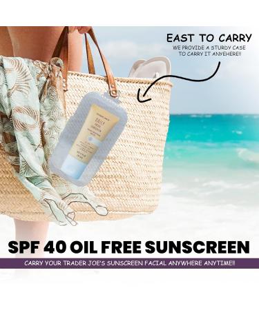 Trader Joe's Daily Facial Sunscreen SPF 40 - Pack of 2 with Clear Carrying Case | Broad Spectrum Protection for All Skin Types - Buy Online on GoSupps.com
