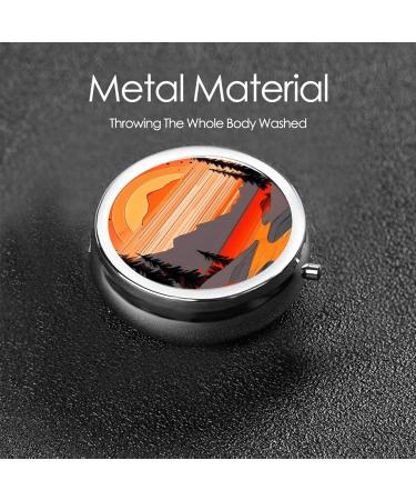 Tree Hills & Rivers Round Pill Box - 3 Compartment Portable Travel Organizer for Medications - Buy Online on GoSupps.com