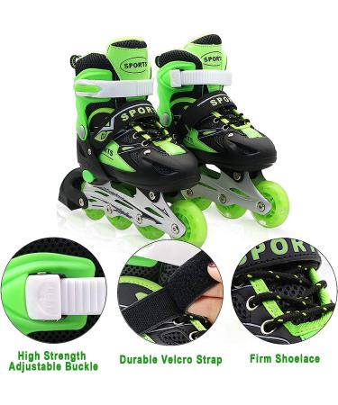 Petuol Kids Adjustable Inline Skates | 8 Light Up Wheels | Safe & Durable Roller Skates for Boys and Girls | Beginner Fun Skates | Size Medium (Big Kid 1-4 US) - Buy Online on GoSupps.com