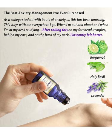 Calming Roll On Essential Oil Blend for Anxiety & Stress Relief - Lavender, Bergamot, & Holy Basil - Perfect Gift for Women - NEW MIUZ - Buy Online on GoSupps.com
