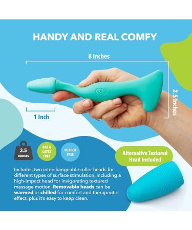RAD Facial Roller - 2-in-1 Jade Roller & Gua Sha Tool | Silicone Handle for Skin Care & Massage Therapy | Shop Internationally - Buy Online on GoSupps.com