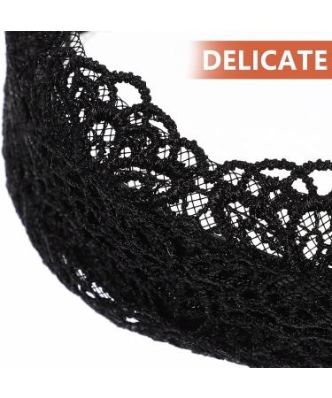 Minkissy Black Lace Hair Hoop Broadside Lace Headband Wide Hair Hoop Floral Lace Headband Gothic Lace Headband for Women Girls (Black) - Buy Online on GoSupps.com