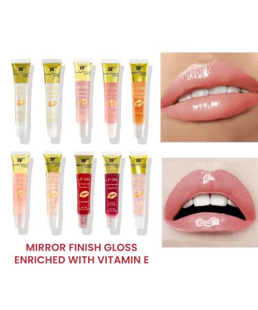 Beauty Forever Clear Moisturizing Lip Gel - Lightweight Shimmer Gloss Long-Lasting & Pout-Enhancing 9 Flavors Available - Strawberry - Buy Online on GoSupps.com