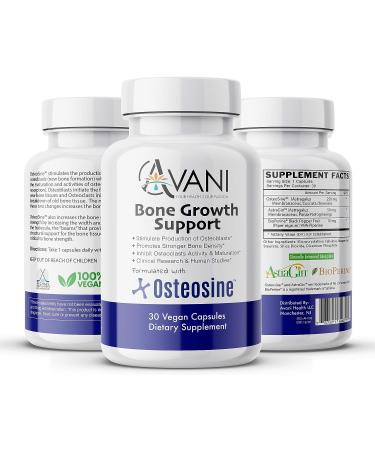 Avani Health Osteosine Bone Growth Support - Boost Bone Calcium Levels - Enhanced Absorption with BioPerine - Gluten-Free - 30 Vegan Capsules - Buy Online on GoSupps.com