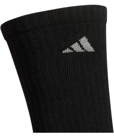 adidas Men's Athletic Cushioned Crew Socks (6-Pack) - Large - Black/Aluminum - Buy Online on GoSupps.com