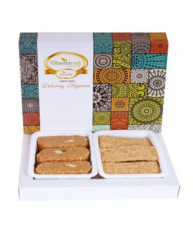 Ghasitaram Gifts Lohri Gifts Assortment of Gud Til Gachak and Khasta Gachak 400 GMS