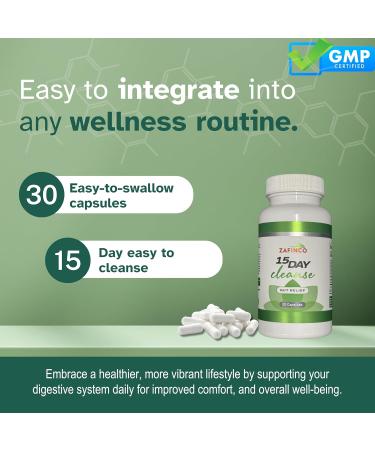 ZAFiNCO Gut Relief-15 Day Colon Cleanse n Detox Intestinal Cleanse for Men&Women. Advanced Constipation Relief Non-GMO Colon Cleanse Probiotics 30 Capsules 1-2 Daily-Made in The USA - Buy Online on GoSupps.com
