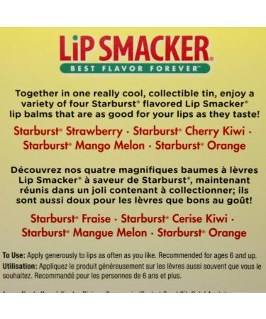 Lip Smackers 4pc Holiday Lip Balm Tin Set - Starburst Flavors: Strawberry Cherry Kiwi Mango Melon Orange - International Shipping Available - Buy Online on GoSupps.com
