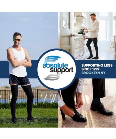Buy Absolute Support Opaque Compression Stockings for Men - Class 2 (20-30 mmHg) - Black Graded Compression Socks for Varicose Veins & Lymphedema - 7XL - Buy Online on GoSupps.com