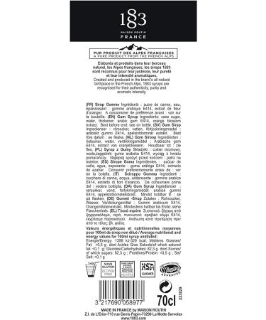 1883 Maison Routin Premium Cane Sugar & Gomme Syrup 700ml - Ideal for Cocktails, Mocktails, Coffee & Iced Tea - Pack of 1 - Buy Online on GoSupps.com
