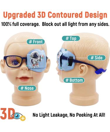 Kids Blue Astronaut 3D Silk Eye Patch for Left Eye - Medical Eye Patch for Children with Lazy Eye - Buy Online on GoSupps.com