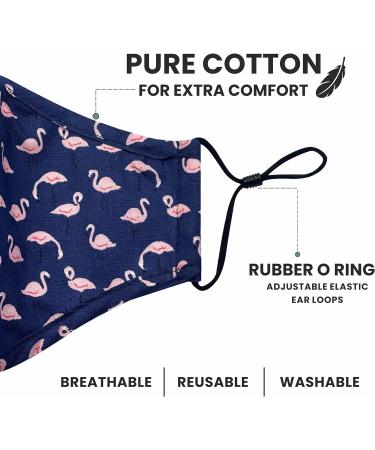 Face Masks with Nose Wire Washable UK Women 3 Layers 100% Cotton Face Masks for Glasses Wearers | Reusable | Breathable | Filter Pocket | Adjustable air loops (2 x Masks) (Floral - O) - Buy Online on GoSupps.com
