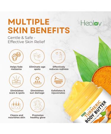 Natural Turmeric Face Cream & Whipped Body Butter - Brightening Lotion for Dark Spots Acne & Hyperpigmentation - Buy Online on GoSupps.com