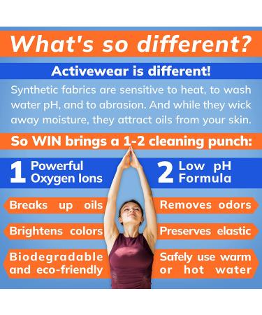 WIN Activewear Laundry Detergent - Preserve Elastic, Brighten Colors, Remove Odors - For Gym & Sports Uniforms - Active Fresh (Blue) - Buy Online on GoSupps.com