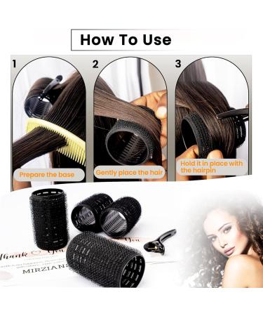 Mirzian 16 Pcs Jumbo Hair Rollers Set - Heatless Self Grip Velcro Curlers & Duckbill Clips for Long Hair - No Heat Rollers (44mm) - Buy Online on GoSupps.com