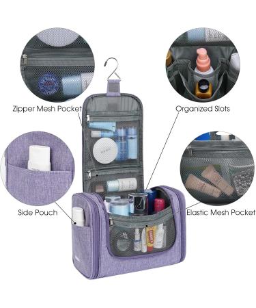 WANDF Large Hanging Toiletry Wash Bag - Purple Organizer for Men and Women | Travel Makeup Cosmetic Case - Buy Online on GoSupps.com