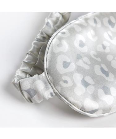 Luxury 100% Mulberry Silk Sleep Mask | Light Blocking Eye Cover | Ultra Soft Anti-Aging | Travel Bag Gift Package - Leopard Silver - Buy Online on GoSupps.com