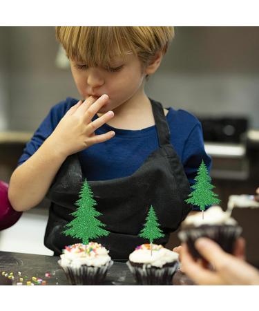 Rsstarxi 24 Pack Glitter Christmas Tree Cupcake Toppers 3 Designs Watercolor Assorted Xmas Green Cupcake Toothpicks for Christmas Winter Holiday Baby Shower Party Cake Decorations Design 20 - Buy Online on GoSupps.com