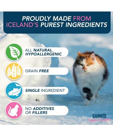 Gunnis Cod Mini Morsel Natural Cat Treats - 100% Pure Icelandic White Fish Healthy Cat Treats. Hypoallergenic Omega Rich Low Fat Sustainably Sourced Cat Snacks. No Additives or Fillers. 42.5g 42.5 g (Pack of 1) Cod Mini Morsel - Buy Online on GoSupps.com
