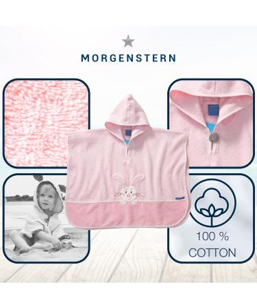 Morning Star Badeponcho for Kids - 100% Cotton Oeko-Tex Baby Bathing Towel for Girls & Boys (Pink 1-3 Years) - Buy Online on GoSupps.com