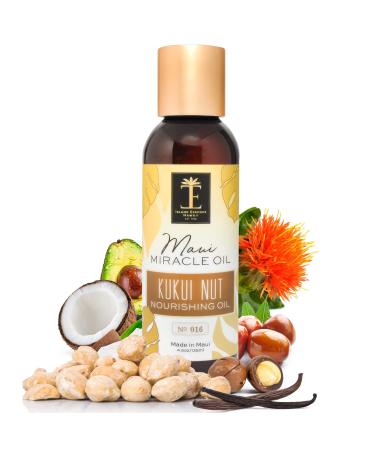 Island Essence Organic Kukui Nut Nourishing Oil Hawaiian Blend with Kukui Nut Oil for Body & Hair Made in Maui 4.5 oz Bottle for Body Massage - Massage oils 1 Count (Pack of 1) Kukui Nut Nourishing Oil