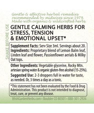WishGarden Herbs Stress Release for Pregnancy - Natural Herbal Supplement with Lemon Balm & Passionflower for Calm and Relaxation - 2oz - Buy Online on GoSupps.com