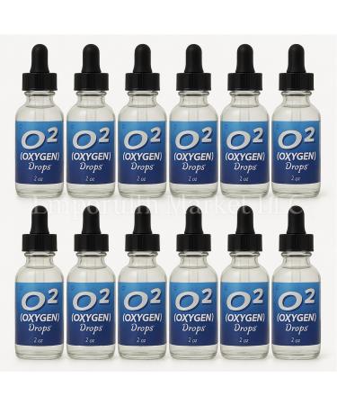 Liquid Oxygen Drops 2 fl oz (12 Pack) Oxygen Supplement for Energy & Wellness Liquid O Formula Gluten Free Natural Support for Circulation & Vitality