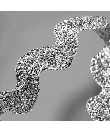 Expo International 1/2-Inch Metallic Silver Ric Rac Trim - 36 Yards | Embellishment for Crafts - Buy Online on GoSupps.com