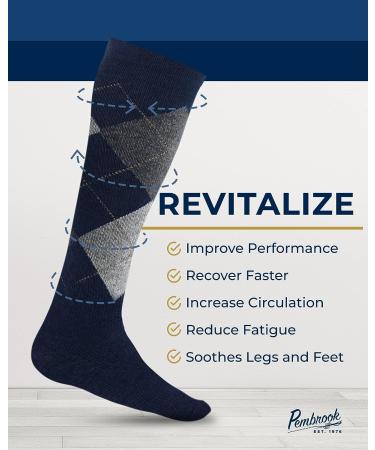 Pembrook Men's Light Compression Socks 8-15 mmHg - Large Multicolored - Buy Online on GoSupps.com