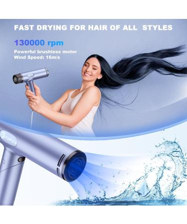 Premium Hair Dryer with Diffuser - 130 000RPM High Speed Foldable & Portable for Travel Negative Ion Technology - Compact Design for Men & Women (Grey - Buy Online on GoSupps.com