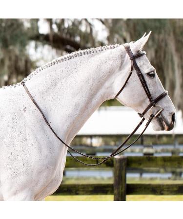 Equinavia Valkyrie Fancy Stitched Padded Cavesson Hunter Bridle - Chocolate Brown Horse - Buy Online on GoSupps.com