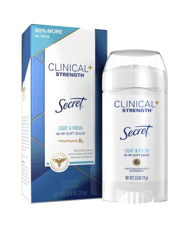 Secret Antiperspirant Clinical Strength Deodorant for Women, Soft Solid, Light and Fresh, 2.6 Oz