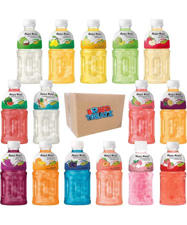 Mogu Mogu Flavored Drinks 24 Pack With 6 Assorted Flavours 320ml - Nata De Coco Juice - Jelly Texture - Refreshing Taste - Fun Drinking During Hot Summers Or Take Them On Trip & Picnics Boxed Treatz